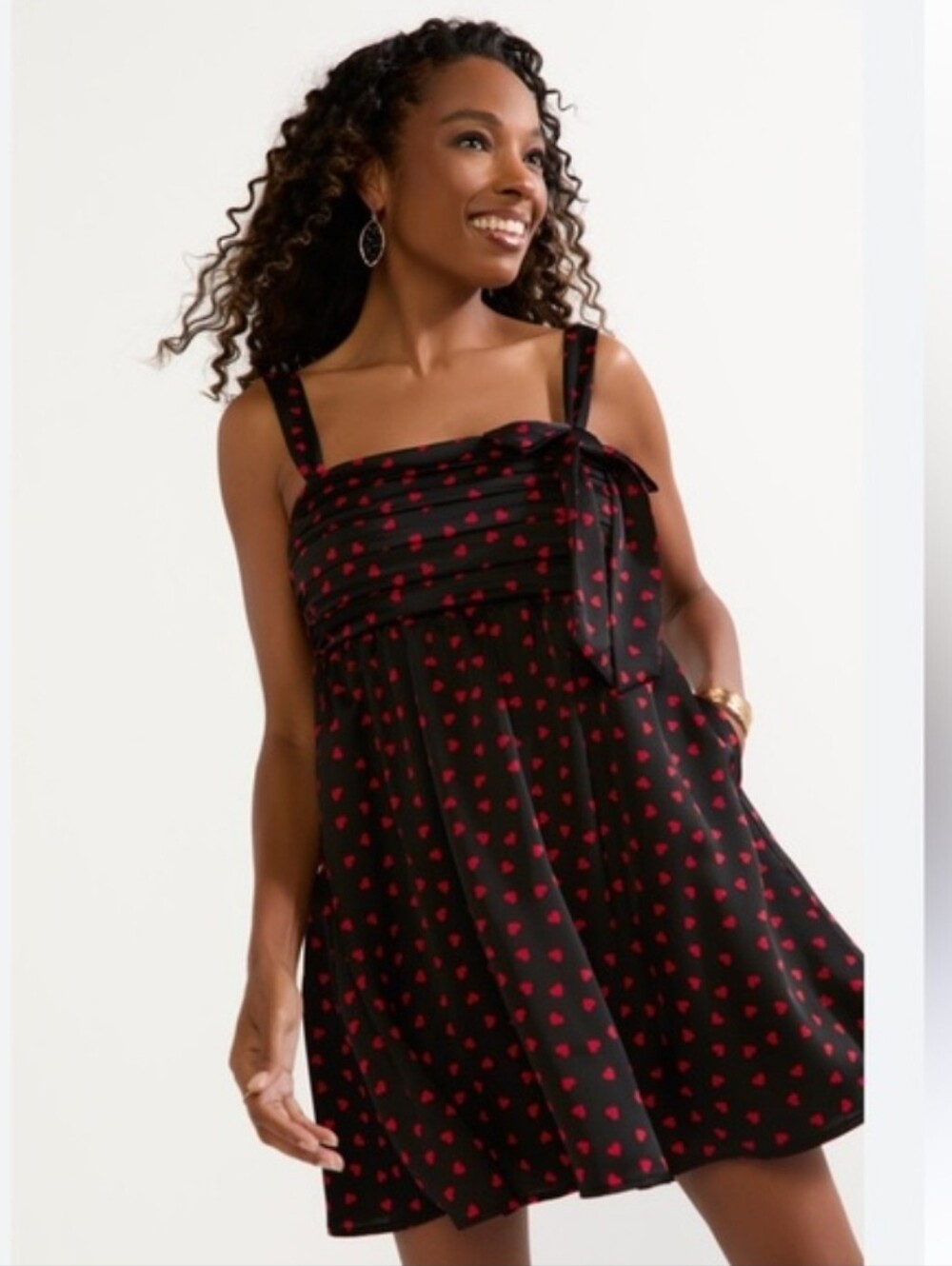 NWT FRANCESCA'S Stephanie Heart Ditsy Mini Dress